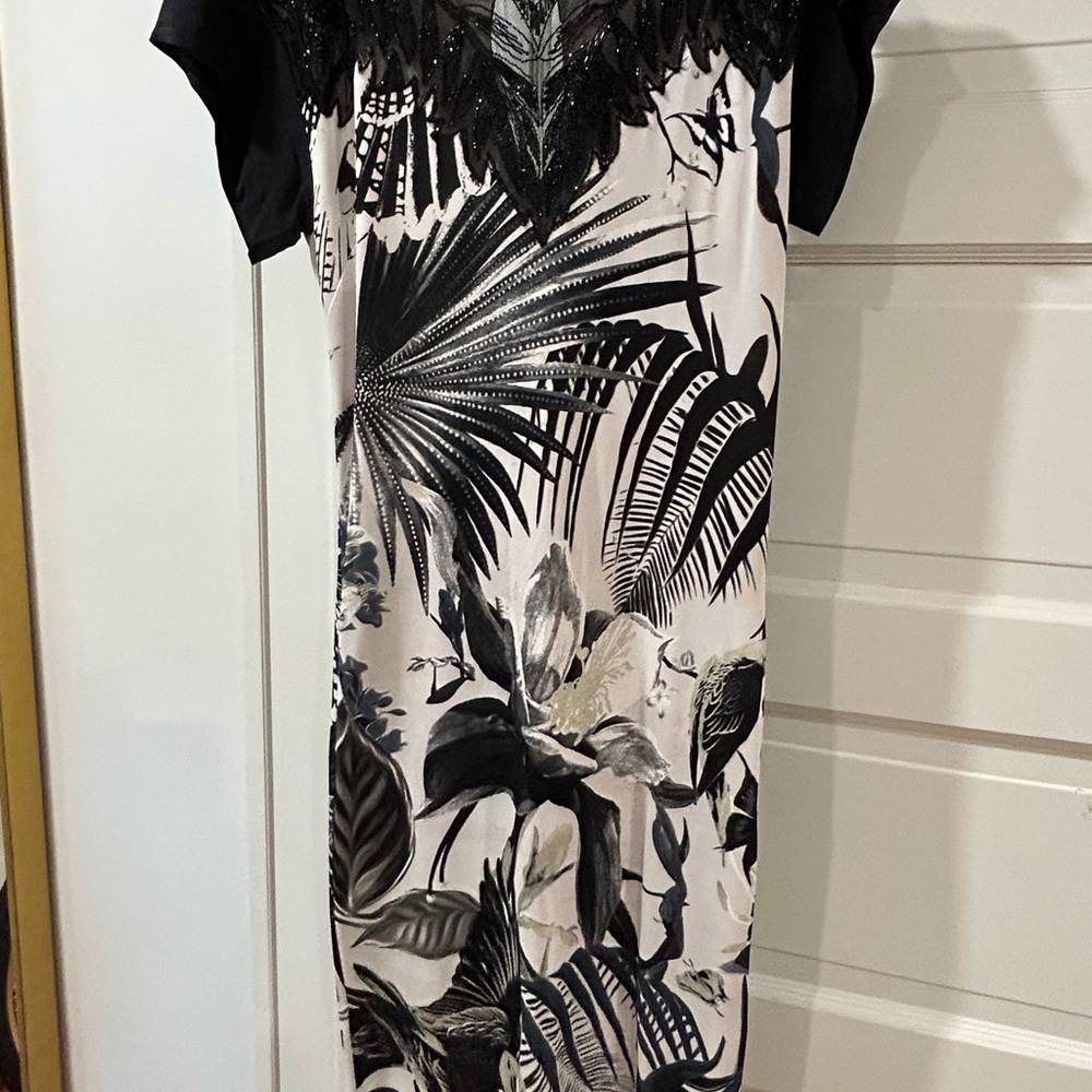 Roberto Cavalli Black and White Patterned Dress